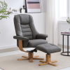 Sardinia Recliner Chair & Footstool in Cinder